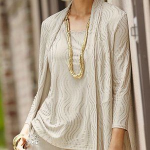 Chico's Travelers jacket cardigan open front 0 Small 3/4 sleeve casual …